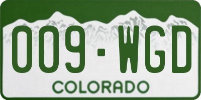 CO license plate 009WGD