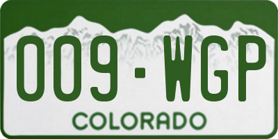 CO license plate 009WGP