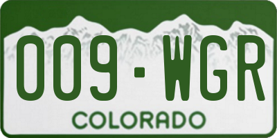 CO license plate 009WGR