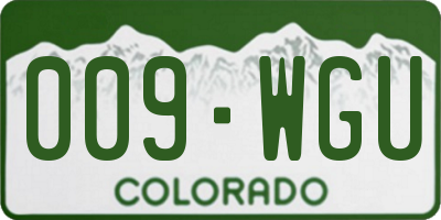 CO license plate 009WGU
