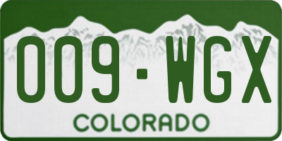 CO license plate 009WGX