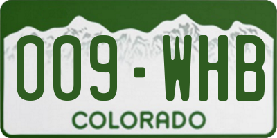 CO license plate 009WHB