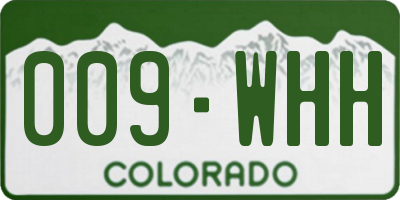 CO license plate 009WHH