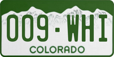 CO license plate 009WHI