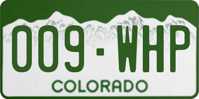 CO license plate 009WHP