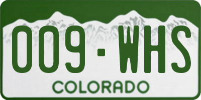 CO license plate 009WHS