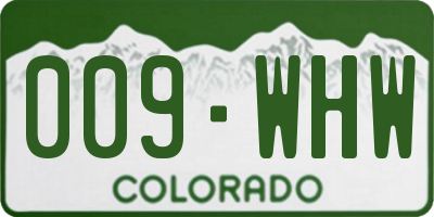 CO license plate 009WHW
