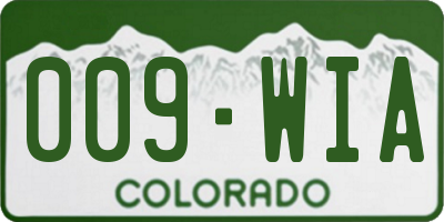 CO license plate 009WIA
