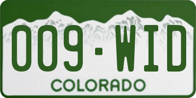 CO license plate 009WID
