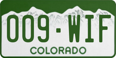 CO license plate 009WIF