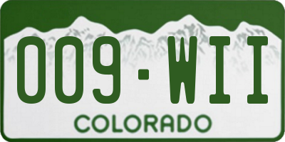 CO license plate 009WII