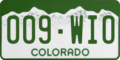 CO license plate 009WIO