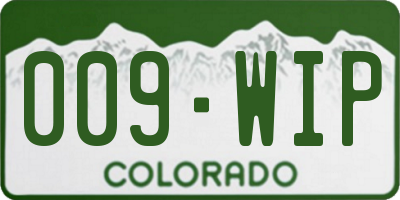 CO license plate 009WIP