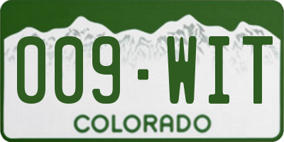 CO license plate 009WIT