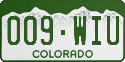 CO license plate 009WIU