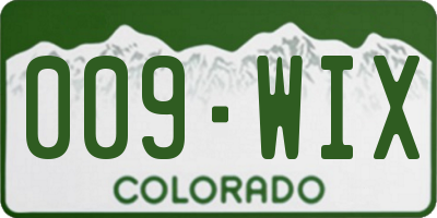 CO license plate 009WIX