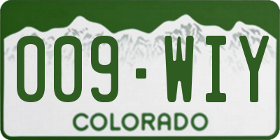 CO license plate 009WIY