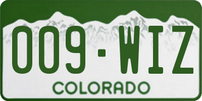 CO license plate 009WIZ