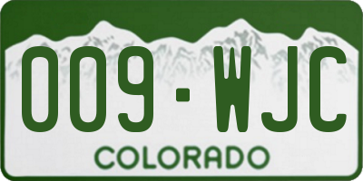 CO license plate 009WJC