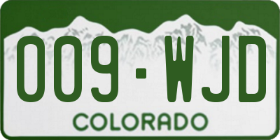 CO license plate 009WJD