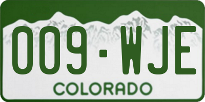 CO license plate 009WJE