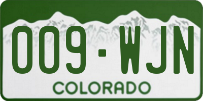 CO license plate 009WJN