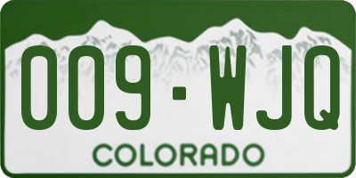 CO license plate 009WJQ