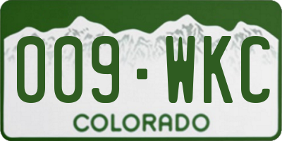 CO license plate 009WKC