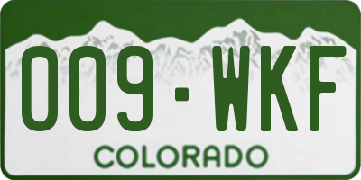 CO license plate 009WKF