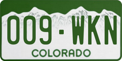 CO license plate 009WKN