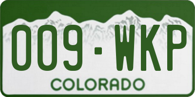 CO license plate 009WKP
