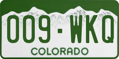 CO license plate 009WKQ