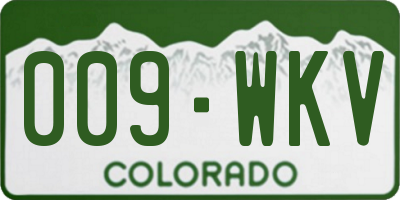 CO license plate 009WKV
