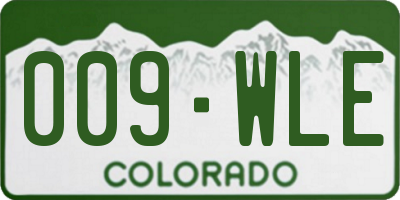 CO license plate 009WLE