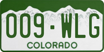 CO license plate 009WLG