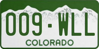 CO license plate 009WLL