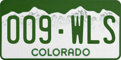 CO license plate 009WLS