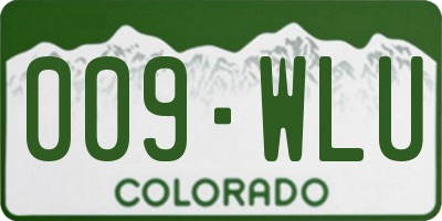 CO license plate 009WLU