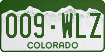CO license plate 009WLZ