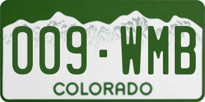 CO license plate 009WMB
