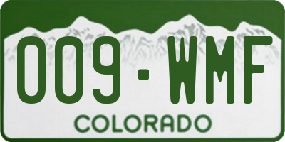 CO license plate 009WMF