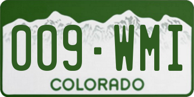 CO license plate 009WMI