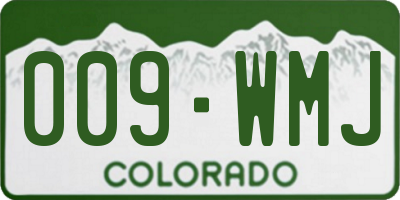 CO license plate 009WMJ