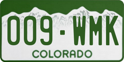 CO license plate 009WMK