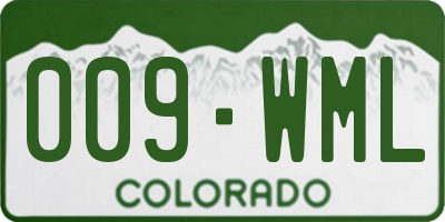 CO license plate 009WML