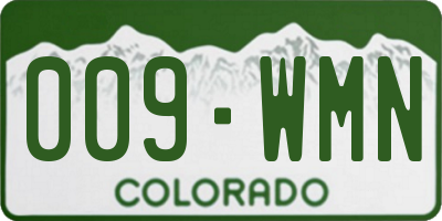 CO license plate 009WMN