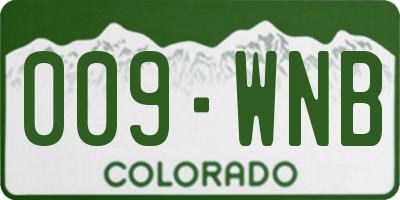 CO license plate 009WNB