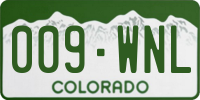 CO license plate 009WNL
