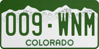 CO license plate 009WNM