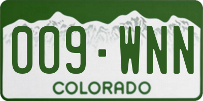 CO license plate 009WNN